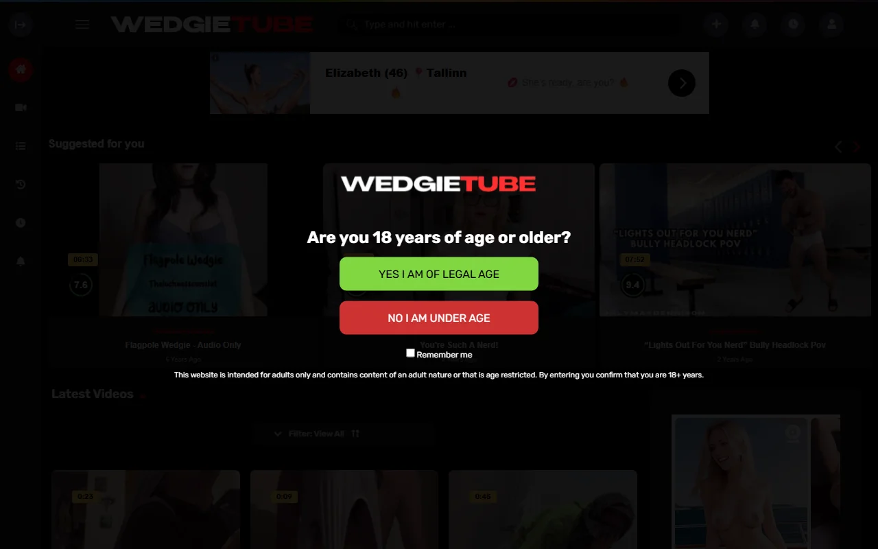 Screenshot: Wedgietube Screenshot of Wedgietube